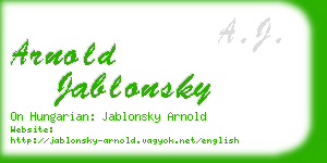 arnold jablonsky business card